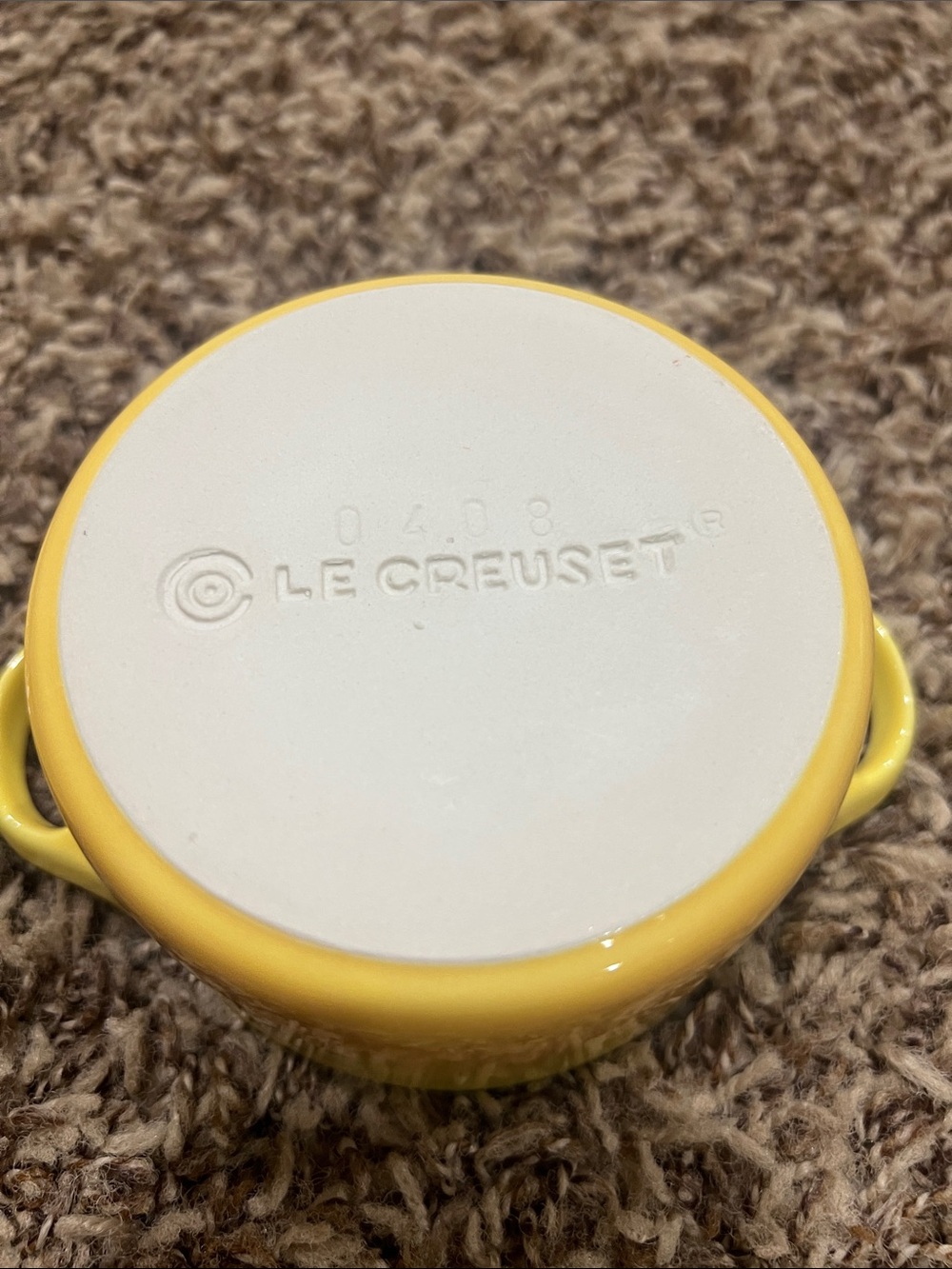 Le Creuset Soleil stoneware 8 oz mini cocotte - Picture 3 of 4